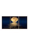 Shop_The Art House_Multi Color Canvas Handmade Moon Painting Set Of 3_at_Aza_Fashions