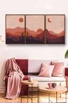 Buy_The Art House_Multi Color Canvas Handmade Scenery Paintings Set Of 3_at_Aza_Fashions