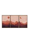 Shop_The Art House_Multi Color Canvas Handmade Scenery Paintings Set Of 3_at_Aza_Fashions