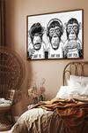 Buy_The Art House_Multi Color Canvas Handmade 3 Wise Monkey Painting_at_Aza_Fashions