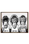 Shop_The Art House_Multi Color Canvas Handmade 3 Wise Monkey Painting_at_Aza_Fashions