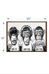 The Art House_Multi Color Canvas Handmade 3 Wise Monkey Painting_Online_at_Aza_Fashions