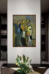 Buy_The Art House_Multi Color Canvas Handmade Cubism Faces Painting_at_Aza_Fashions