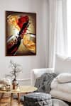Buy_The Art House_Multi Color Canvas Handmade Wine Glass Painting_at_Aza_Fashions
