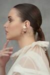 Buy_Opalina Soulful Jewellery_Pink Pearls, Crystals, Smocking Elephant Motif Earrings _Online_at_Aza_Fashions