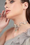Opalina Soulful Jewellery_Silver Plated Crescent Moon Elephant Motif Choker _at_Aza_Fashions