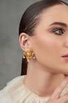 Opalina Soulful Jewellery_Gold Plated Crystals Handcrafted Elephant Motif Ear Studs _Online_at_Aza_Fashions