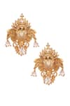 Shop_Opalina Soulful Jewellery_Gold Plated Crystals Handcrafted Elephant Motif Ear Studs _Online_at_Aza_Fashions