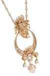 Opalina Soulful Jewellery_Gold Plated Crystals Elephant Motif Pendant Necklace _at_Aza_Fashions