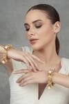 Opalina Soulful Jewellery_Gold Plated Crystals Handcrafted Callisto Bangles Set Of 2 _at_Aza_Fashions