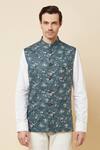 Buy_Spring Break_Green Cotton Floral Print Bundi Jacket_Online_at_Aza_Fashions