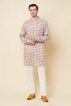 Buy_Spring Break_Beige Cotton Leaf Print Kurta Set _at_Aza_Fashions