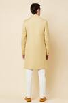 Shop_Spring Break_Beige Terry Rayon Mandarin Collar Sherwani Set _at_Aza_Fashions