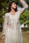 Apeksha Jain Label White Tissue Embellished Kasab V Neck Chanderi Anarkali And Palazzo Set at Aza Fashions Apeksha Jain Label_White Tissue Embellished Kasab V Neck Chanderi Anarkali And Palazzo Set _at_Aza_Fashions