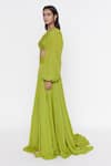 Buy_Deme by Gabriella_Green Crepe One Shoulder Gown _Online_at_Aza_Fashions