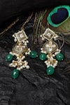 Buy_Dugran By Dugristyle_Green Kundan Embellished Dangler Earrings _at_Aza_Fashions