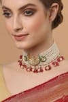 Buy_Dugran By Dugristyle_Gold Plated Kundan Crescent Moon Choker _at_Aza_Fashions