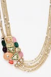 Shop_Dugran By Dugristyle_Gold Plated Multi Layered Stone Necklace _Online_at_Aza_Fashions
