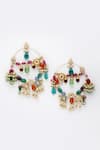 Shop_Dugran By Dugristyle_Multi Color Kundan Bead Drop Dangler Earrings _at_Aza_Fashions