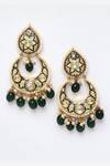 Shop_Dugran By Dugristyle_Blue Diamonds, Pearls Meenakari Dangler Earrings _at_Aza_Fashions