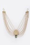 Shop_Dugran By Dugristyle_Gold Plated Kundan Multi Pearl Strand Hair Jewellery _at_Aza_Fashions