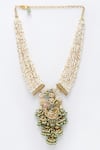 Shop_Dugran By Dugristyle_Gold Plated Kundan Embellished Necklace _at_Aza_Fashions