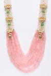 Buy_Dugran By Dugristyle_Pink Kundan Multi Layered Necklace_Online_at_Aza_Fashions