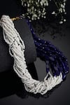 Dugran By Dugristyle_Blue Multi Layered Pearl And Natural Stone Necklace _Online_at_Aza_Fashions