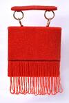 Buy_Nazaakat By Samara Singh_Red Embroidery, Beads Fringe Clutch _Online_at_Aza_Fashions
