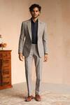 Buy_Philocaly_Grey 100% Cotton Greyskin Blazer And Pant Set _Online_at_Aza_Fashions