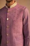 Shop_Philocaly_Purple Cotton Opal Embroidered Bundi_Online_at_Aza_Fashions