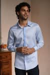 Buy_Philocaly_Blue 100% Cotton Horus Shirt _at_Aza_Fashions