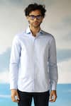 Buy_Philocaly_Blue 100% Cotton Manhattan Shirt _at_Aza_Fashions