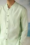 Shop_Philocaly_Green 100% Linen Asos Shirt _Online_at_Aza_Fashions