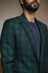 Buy_Philocaly_Green 100% Perennial Wool Checkered Chris Blazer And Pant Set_Online_at_Aza_Fashions