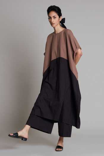 Abaci Solid Laced Tunic & Pant Set 13206 Rose Pink