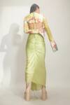 Shop_Aroka_Green Modal Satin Halter Neck Dress_at_Aza_Fashions
