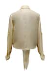 Aroka_White Mulberry Silk Collared Neck Shirt _at_Aza_Fashions