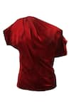 Buy_Aroka_Red Satin Silk Tie-dye Asymmetric Celeste Tie Dye Top _Online_at_Aza_Fashions