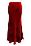 Buy_Aroka_Red Satin Silk Tie-dye Celeste Tie Dye Skirt _Online_at_Aza_Fashions
