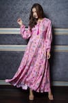 Leela By A_Pink Tencel Floral Round Maxi Dress _Online_at_Aza_Fashions