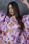 Buy_Leela by A_Purple Tencel Floral Print Kaftan Dress_Online_at_Aza_Fashions