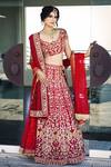 Buy Rohini Bedi Red Silk Zardozi And Sequin Scoop Neck Embroidered Bridal Lehenga Set at Aza Fashions Buy_Rohini Bedi_Red Silk Zardozi And Sequin Scoop Neck Embroidered Bridal Lehenga Set _at_Aza_Fashions