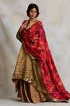 Buy_Priyanka Raajiv_Red Upcycled Fabric- Chikankari Embroidered Sequins Gulshan Patchwork Dupatta _at_Aza_Fashions