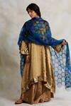 Shop_Priyanka Raajiv_Blue Tulle Embroidered Sequins Indivar Patchwork Dupatta _at_Aza_Fashions