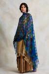 Buy_Priyanka Raajiv_Blue Tulle Embroidered Sequins Indivar Patchwork Dupatta _Online_at_Aza_Fashions
