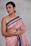 Buy_Priyanka Raajiv_Pink Banarasi Silk Woven Floral Motifs Gule Asharfi Saree  _Online_at_Aza_Fashions