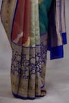 Buy_Priyanka Raajiv_Blue Silk Tissue Banarsi Woven Floral Motifs Iksha Saree  _Online_at_Aza_Fashions