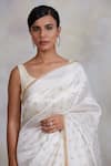 Shop_Priyanka Raajiv_White Chanderi Silk Woven Geometric Motifs Akasa Saree_Online_at_Aza_Fashions