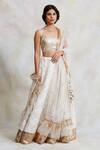 Buy_Priyanka Raajiv_White Brocades And Handwoven Tissue, Cottons, Prints, Gule Makhmal Lehenga Set _at_Aza_Fashions